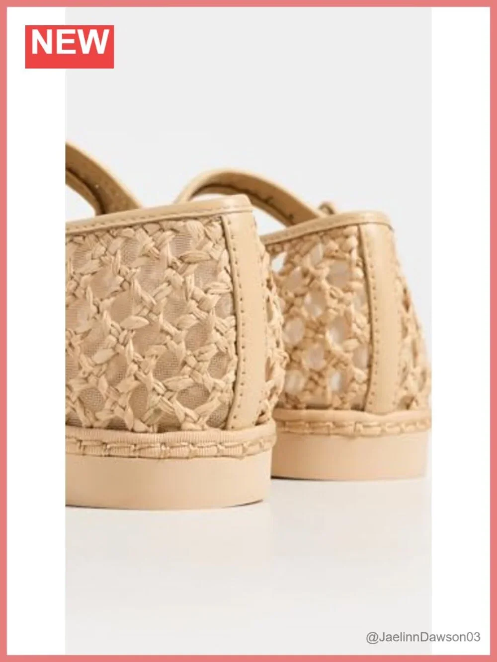 Loeffler Randall Rita Mary Jane Flats Women's Raffia Leather Trim